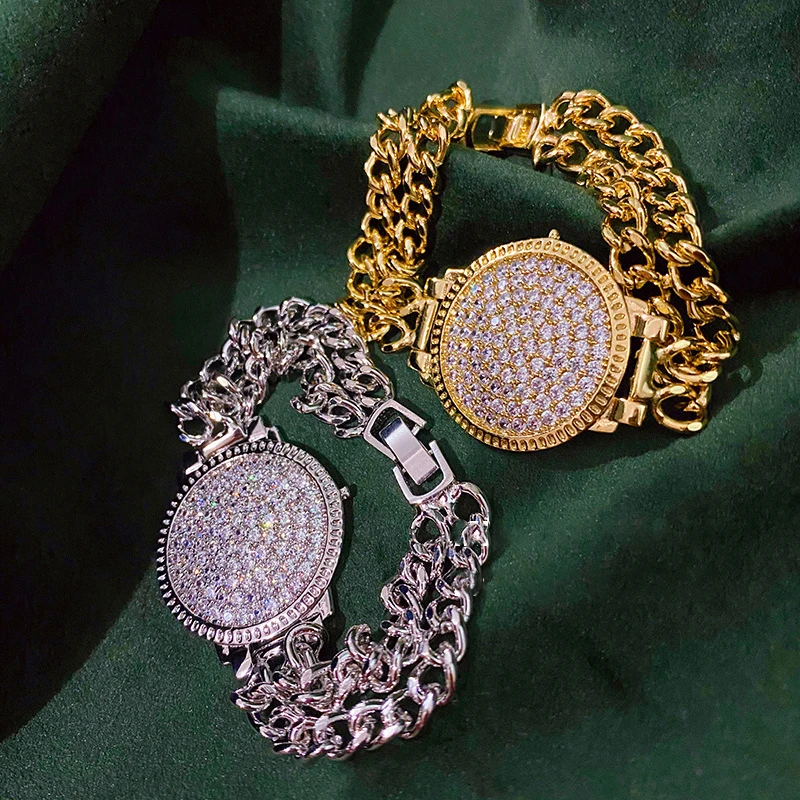 Aimgal Jewelry Geometric disc full drill double layer bracelet watch disc chain lady
Aimgal Jewelry Geometric disc full drill double layer bracelet watch disc chain lady