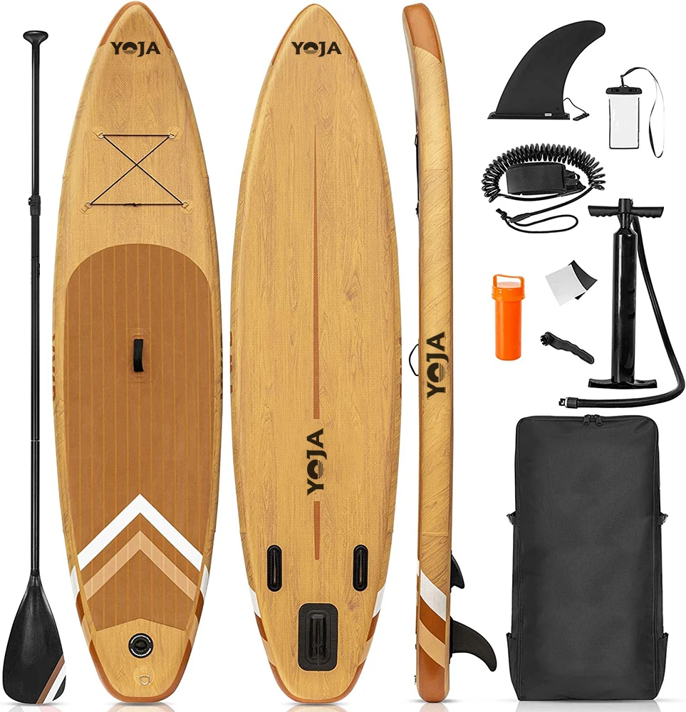 YOJA Wood grain 11ft Inflatable stand up paddle board sup with paddle board Bag Accessories, Customized color
YOJA Wood grain 11ft Inflatable stand up paddle board sup with paddle board Bag Accessories, Customized color