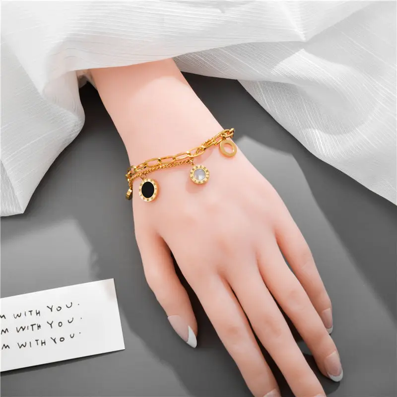 MBL30026 Titanium double thick link chain bracelet female exaggerated personality hand jewelry Roman numeral bracelet gold, Gold/silver
MBL30026 Titanium double thick link chain bracelet female exaggerated personality hand jewelry Roman numeral bracelet gold, Gold/silver