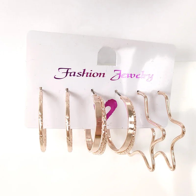 Fashion Jewelry Geometric Star Earrings Rose Gold Color Hoop Earrings For Women RS19NSE10
Fashion Jewelry Geometric Star Earrings Rose Gold Color Hoop Earrings For Women RS19NSE10
