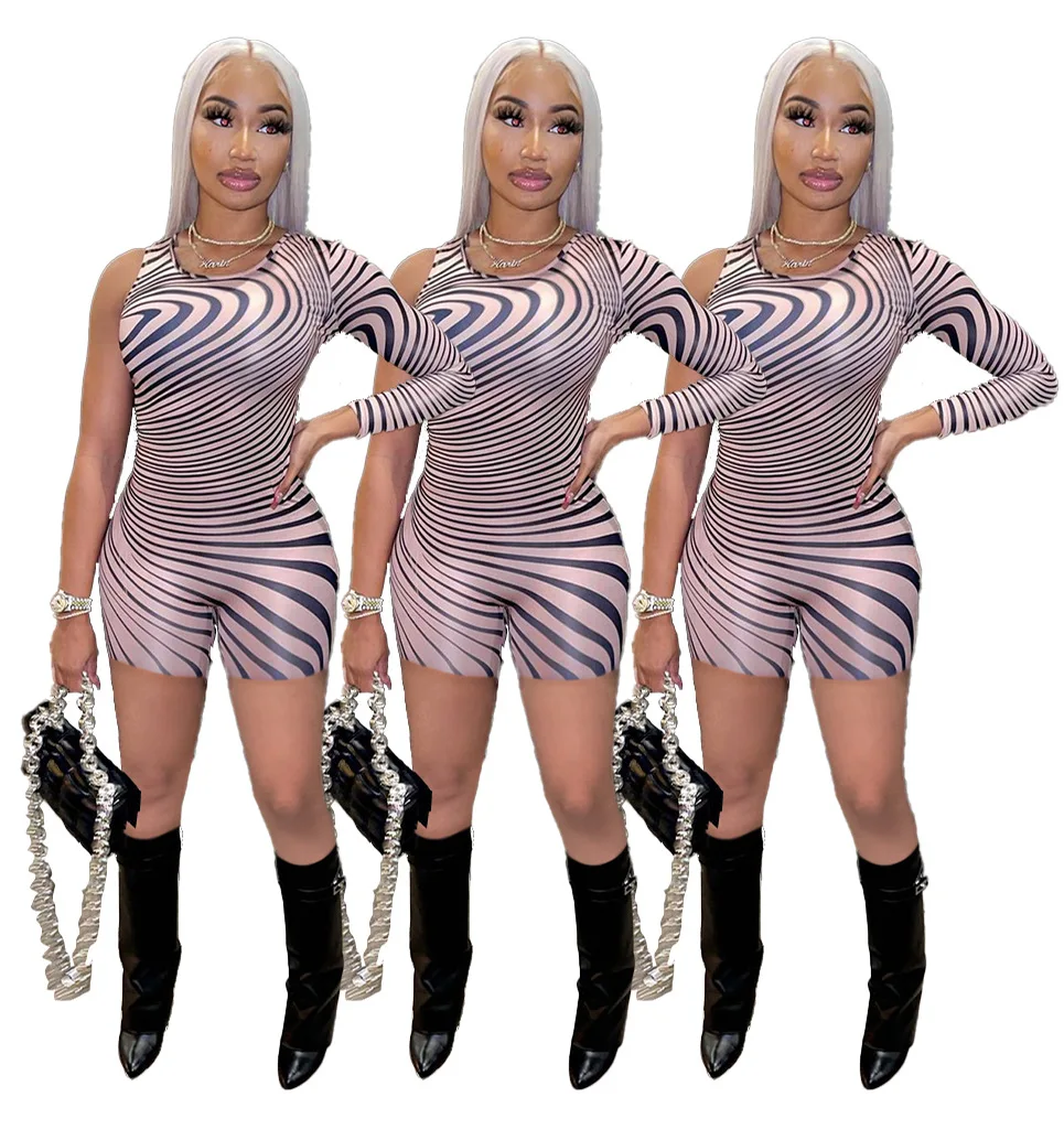 W8454 - bandage fashion sexy women one shoulder printed stripper printed rompers jumpsuit
W8454 - bandage fashion sexy women one shoulder printed stripper printed rompers jumpsuit