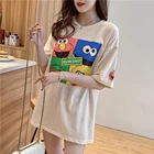 Garment Letter Print Distressed T shirts 95% Cotton 5% Spandex white custom short sleeve t shirt women