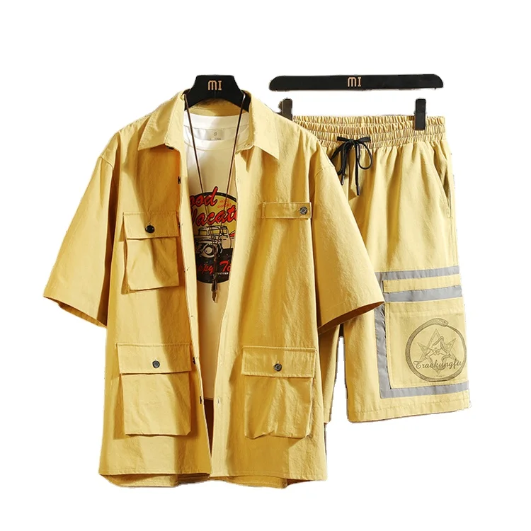 High quality men clothes set 2021 new fashion simple style men cotton set casual loose frock men short set
High quality men clothes set 2021 new fashion simple style men cotton set casual loose frock men short set