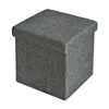 Modern fabric square storage ottoman foot rest