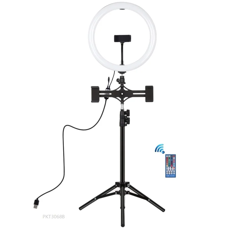 PULUZ 11.8 Inch RGBW Dimmable Led Circle Mobile Phone Fill Ring Light with 1.1m Stand and 3 Phone Clamps
PULUZ 11.8 Inch RGBW Dimmable Led Circle Mobile Phone Fill Ring Light with 1.1m Stand and 3 Phone Clamps