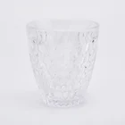 8oz embossed high-white glass candle jars soy wax for home decor