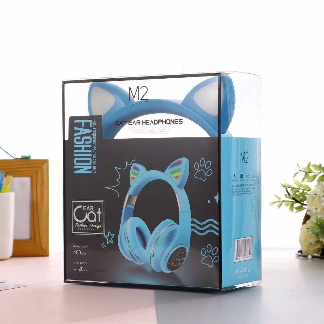 Hot sale Cute Cat ear M2 Wireless headphone with LED light wireless earphone support TF gaming headset for children, White ,black , pink green , blue yellow
Hot sale Cute Cat ear M2 Wireless headphone with LED light wireless earphone support TF gaming headset for children, White ,black , pink green , blue yellow