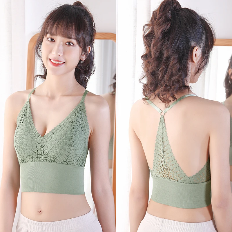 French Style Thai Latex Anit-Mite V-Neck Charming Halter Seamless Lace Crop Top Bra
French Style Thai Latex Anit-Mite V-Neck Charming Halter Seamless Lace Crop Top Bra