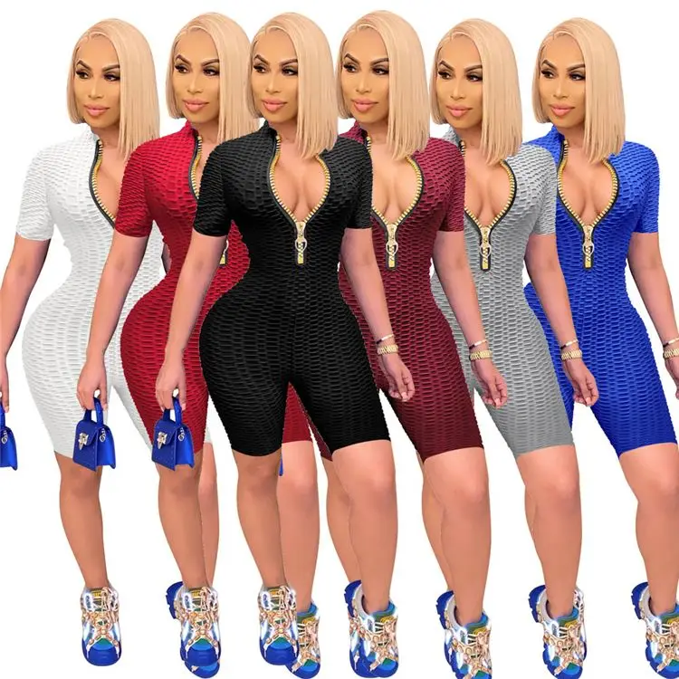 MOEN Hot Sale Waffle Fabric Solid Color Zipper Fly Summer Casual Breathable One Piece Women Bodycon Jumpsuits Rompers
MOEN Hot Sale Waffle Fabric Solid Color Zipper Fly Summer Casual Breathable One Piece Women Bodycon Jumpsuits Rompers