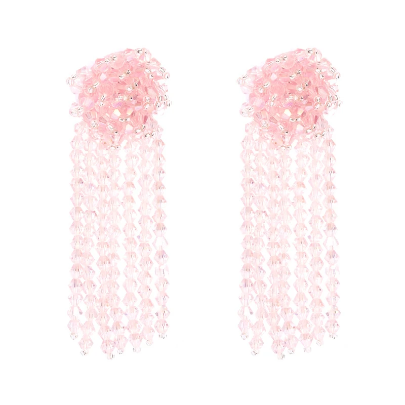Handmade Jewelry Braided Shiny Pink White Rainbow Rhinestone Earrings With Tassel, Picture
Handmade Jewelry Braided Shiny Pink White Rainbow Rhinestone Earrings With Tassel, Picture