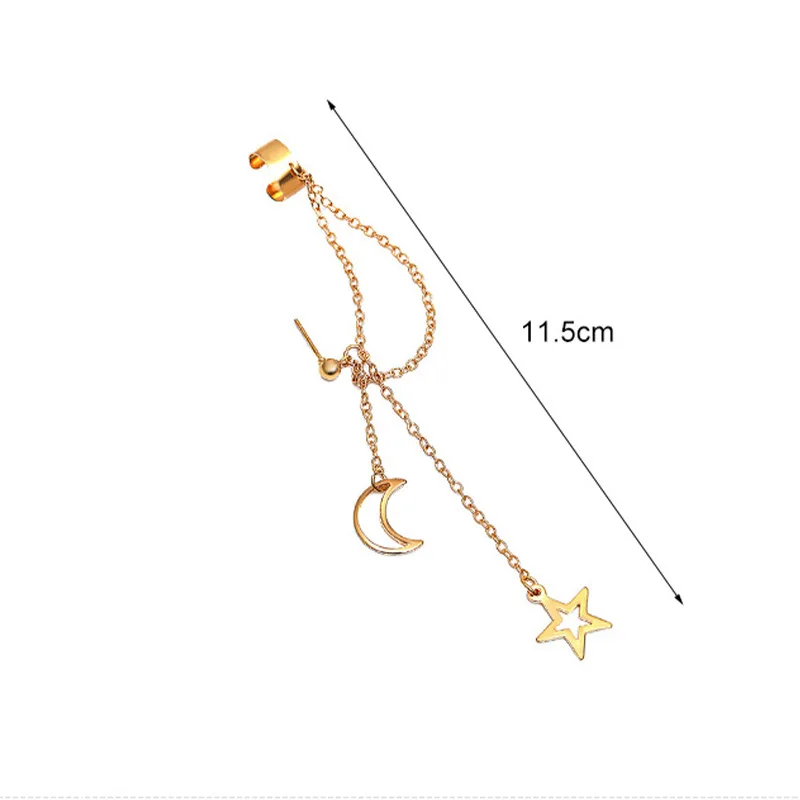 RTS 2021 Simple Fashion Long Chain Earrings Ins Star Moon Alloy Gold Silver Ear Clip One-Piece Pierced Female Earrings For Women
RTS 2021 Simple Fashion Long Chain Earrings Ins Star Moon Alloy Gold Silver Ear Clip One-Piece Pierced Female Earrings For Women