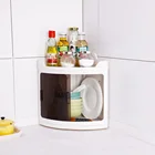 4 Layers Stackable Cosmetic Storage Corner Shelf Wall Mounted Seasoning Bottles Container Box Rack for Bathroom Kitchen