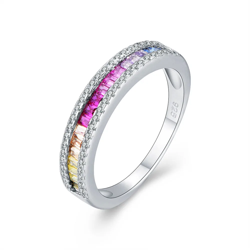 Factory direct sale dainty rings jewelry 925 sterling silver micro-inlaid colored square zircon ring, As pics
Factory direct sale dainty rings jewelry 925 sterling silver micro-inlaid colored square zircon ring, As pics