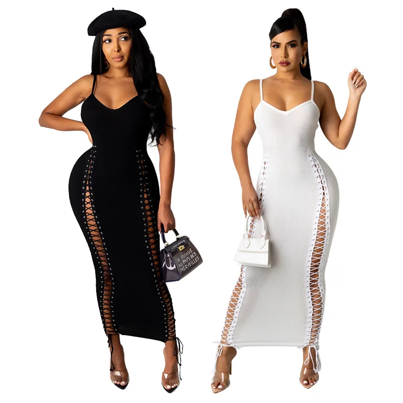 Custom logo fall casual dresses women elegant spaghetti strap bandage hollow out maxi dress for ladies, Photos show
Custom logo fall casual dresses women elegant spaghetti strap bandage hollow out maxi dress for ladies, Photos show
