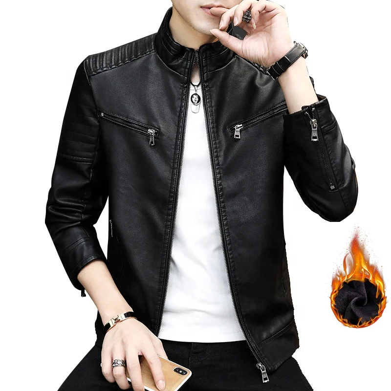 Top Quality Custom Logo Men Thick Warm Leather Jacket Wholesale Price Black Bomber Jacket
Top Quality Custom Logo Men Thick Warm Leather Jacket Wholesale Price Black Bomber Jacket