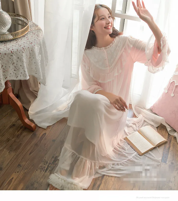 hot sell female sleepwear retro style princess nightgown long dress comfortable modal fall winter home clothes, White ,nlue ,pink ,purple
hot sell female sleepwear retro style princess nightgown long dress comfortable modal fall winter home clothes, White ,nlue ,pink ,purple
