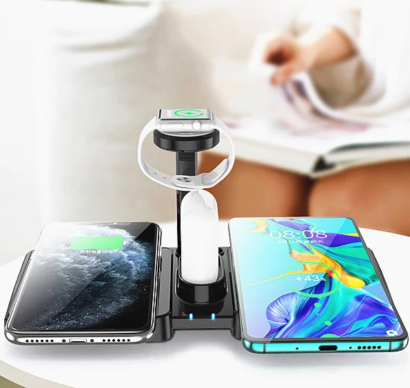 New-Products 10W Fast Wireless Charger Qi Wireless Charging Pad For Iphone 3 in 1 Charger Station for Smart Watch
New-Products 10W Fast Wireless Charger Qi Wireless Charging Pad For Iphone 3 in 1 Charger Station for Smart Watch