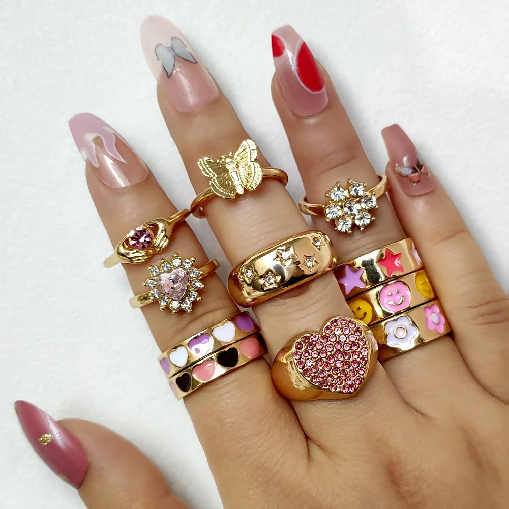 Wholesale Factory Hot Sale Adjustable Cute New Fashion No Fade Enamel Multi Color Heart Shaped Open Rings, Mixed color
Wholesale Factory Hot Sale Adjustable Cute New Fashion No Fade Enamel Multi Color Heart Shaped Open Rings, Mixed color