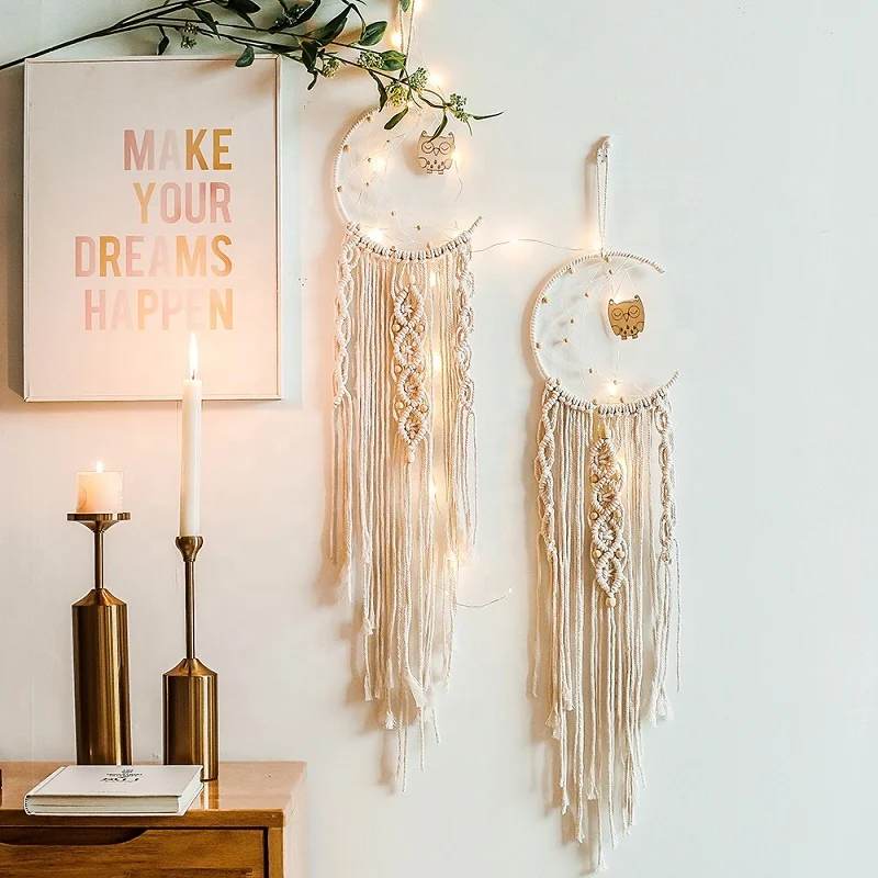 Moon Star Big Dream Catchers Metal Ring Owl Pendant Handmade Nordic Wind Chimes Home Styling Dreamcatcher Ornament Decor 
Moon Star Big Dream Catchers Metal Ring Owl Pendant Handmade Nordic Wind Chimes Home Styling Dreamcatcher Ornament Decor