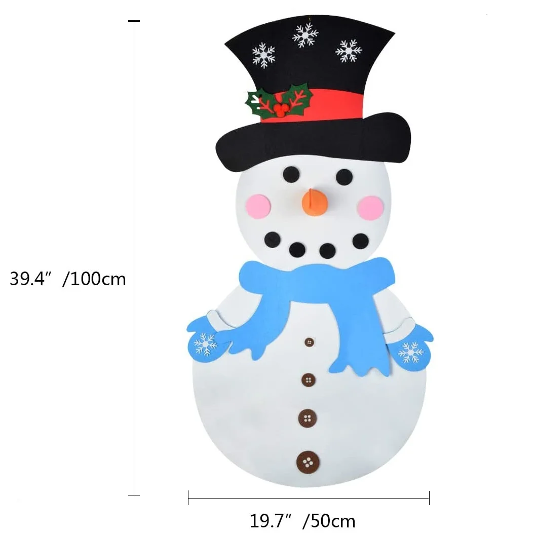 felt snowman for kids wall,3.2ft double-sided diy