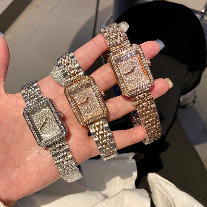Elegant Full Crystal Square Watch Fashion Diamond Quartz Stainless Steel Strap Watch
Elegant Full Crystal Square Watch Fashion Diamond Quartz Stainless Steel Strap Watch