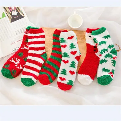 CMX291 Winter thick coral velvet floor half velvet fun Christmas socks, Picture
CMX291 Winter thick coral velvet floor half velvet fun Christmas socks, Picture