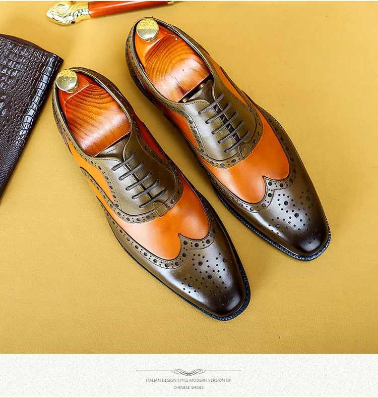 British trend Brock dress men's leather shoes, leather business casual pointed-toe men's shoes, European and American color matc
British trend Brock dress men's leather shoes, leather business casual pointed-toe men's shoes, European and American color matc