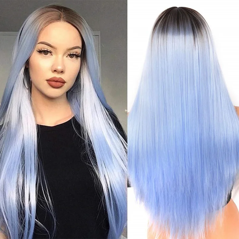 Dropshipping New Fashion Long Straight Hair Head Cover Middle Bangs Hair Wigs Sky Blue Synthetic Hairpiece for Woman
Dropshipping New Fashion Long Straight Hair Head Cover Middle Bangs Hair Wigs Sky Blue Synthetic Hairpiece for Woman