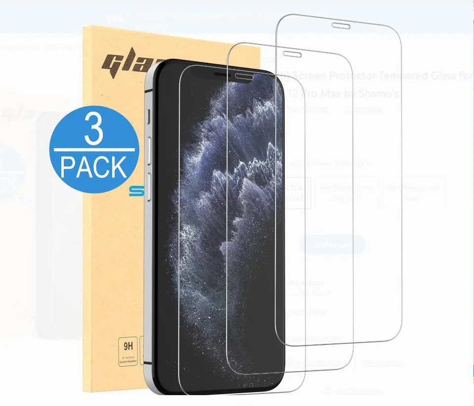 Tempered glass 9H 2.5D film 3 in 1 pack For Iphone 12 mini 12 pro max screen protector
Tempered glass 9H 2.5D film 3 in 1 pack For Iphone 12 mini 12 pro max screen protector