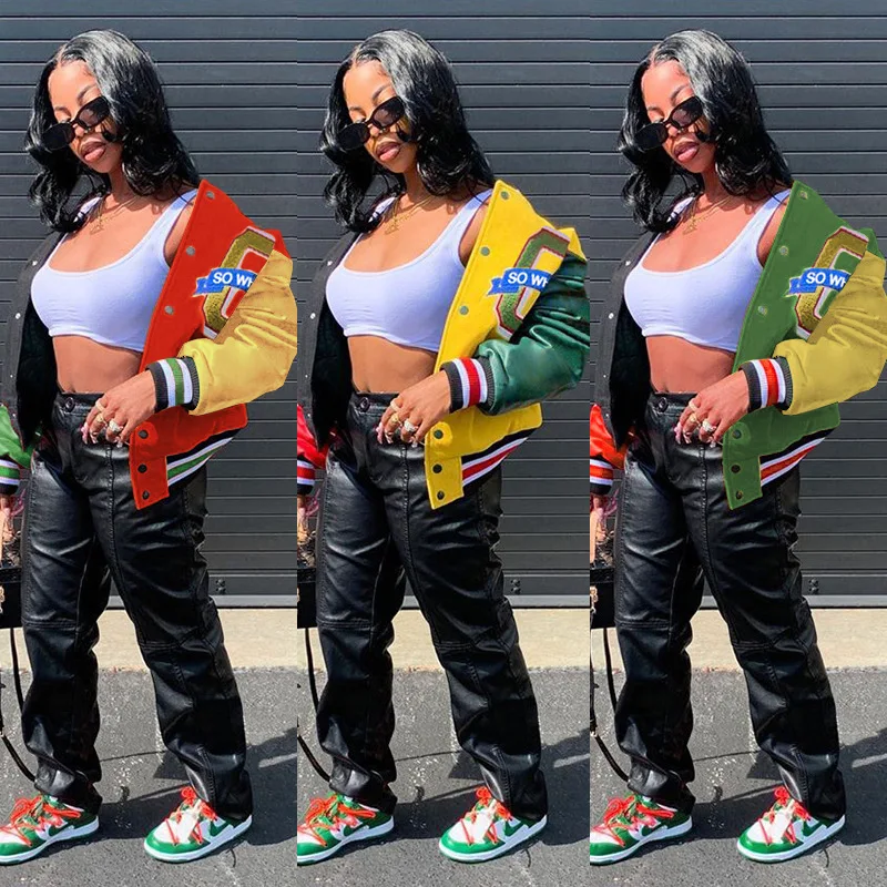 2021 Autumn and winter new casual coat contrast color patchwork streetwear clothing color blocking jacket women
2021 Autumn and winter new casual coat contrast color patchwork streetwear clothing color blocking jacket women