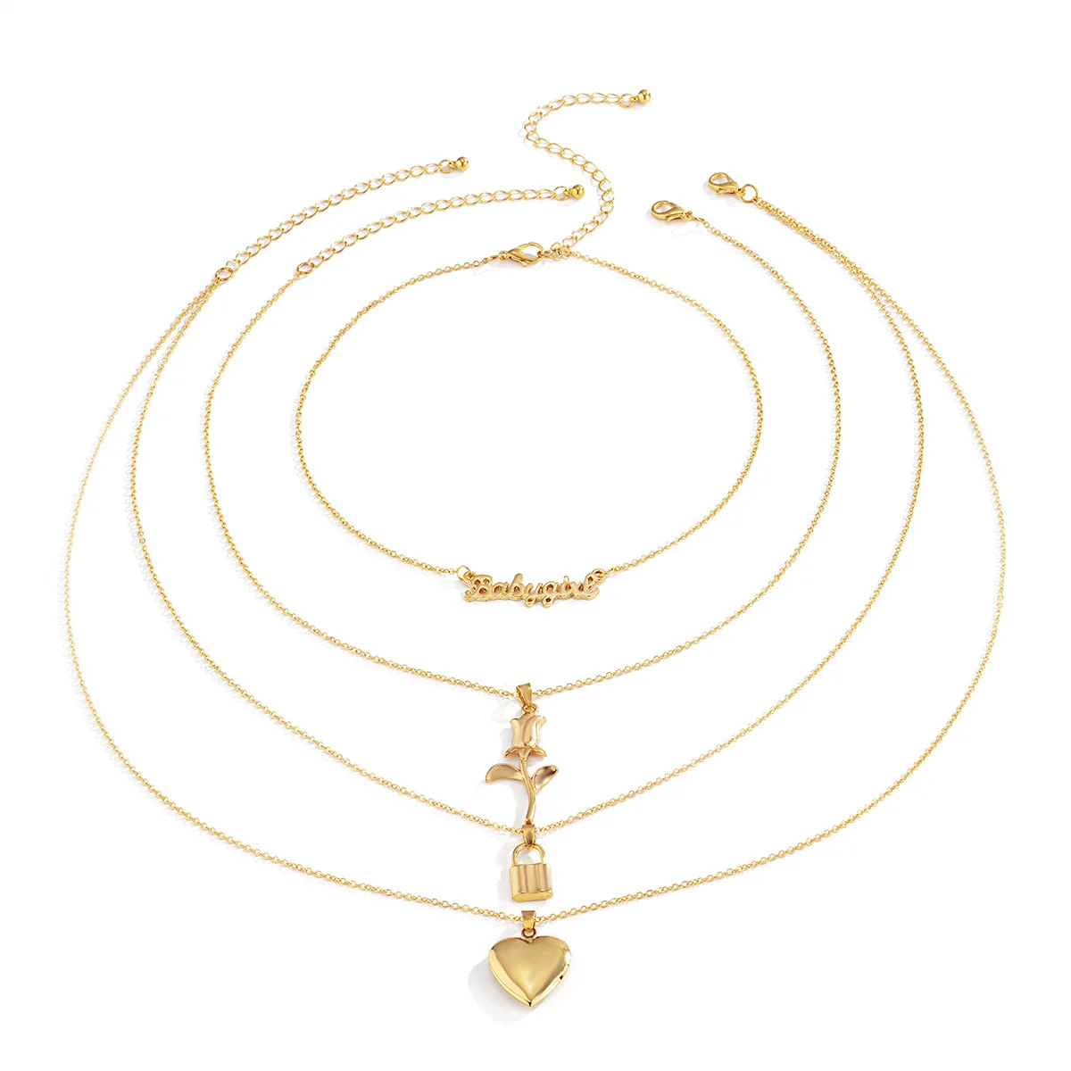 Stainless steel round flat rectangular chain necklace women's gold-plated paper clip chain Collar Necklace 
Stainless steel round flat rectangular chain necklace women's gold-plated paper clip chain Collar Necklace