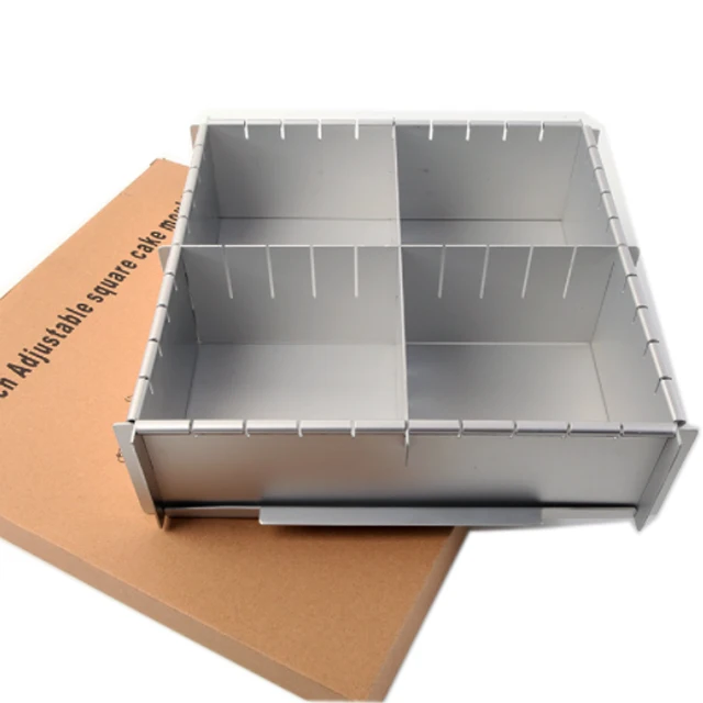 10 Inch 12 Inch Square Adjustable Cake Mold Aluminum Cake Mould With Adjustable Cake Pan, Silver
10 Inch 12 Inch Square Adjustable Cake Mold Aluminum Cake Mould With Adjustable Cake Pan, Silver