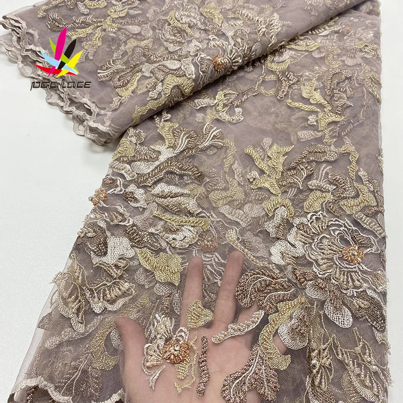 Handmade Beaded Embroidery Luxury Tulle Brown Nigerian Latest Design Style African French High Quality Hand Made Lace Fabric
Handmade Beaded Embroidery Luxury Tulle Brown Nigerian Latest Design Style African French High Quality Hand Made Lace Fabric