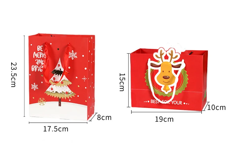 christmas art paper gift bags for packaging