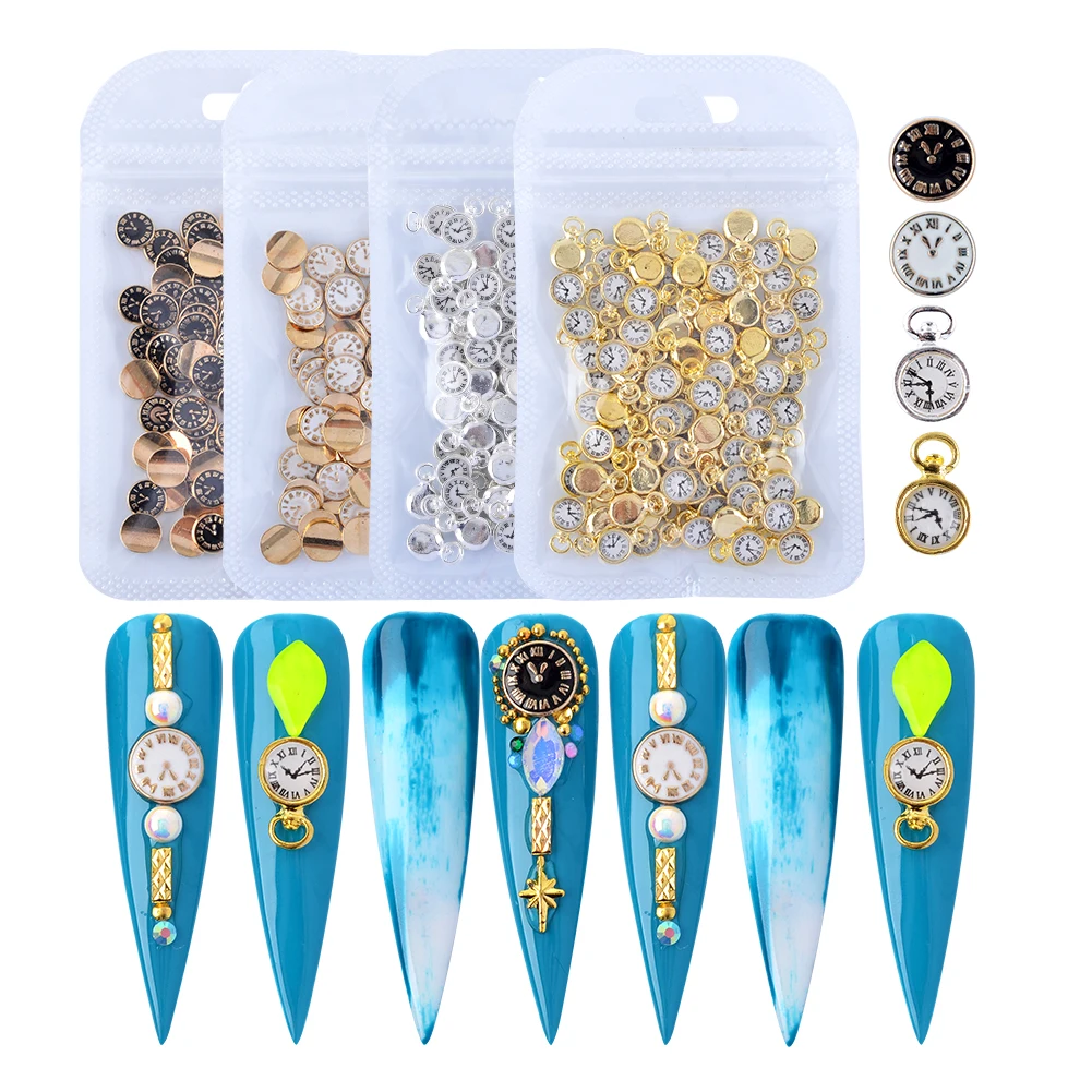 Hot Selling Metal 3D Effect Watch Clock Nail Art Charms Decals For Nails Decoration, Rose goden, golden, silver, black
Hot Selling Metal 3D Effect Watch Clock Nail Art Charms Decals For Nails Decoration, Rose goden, golden, silver, black