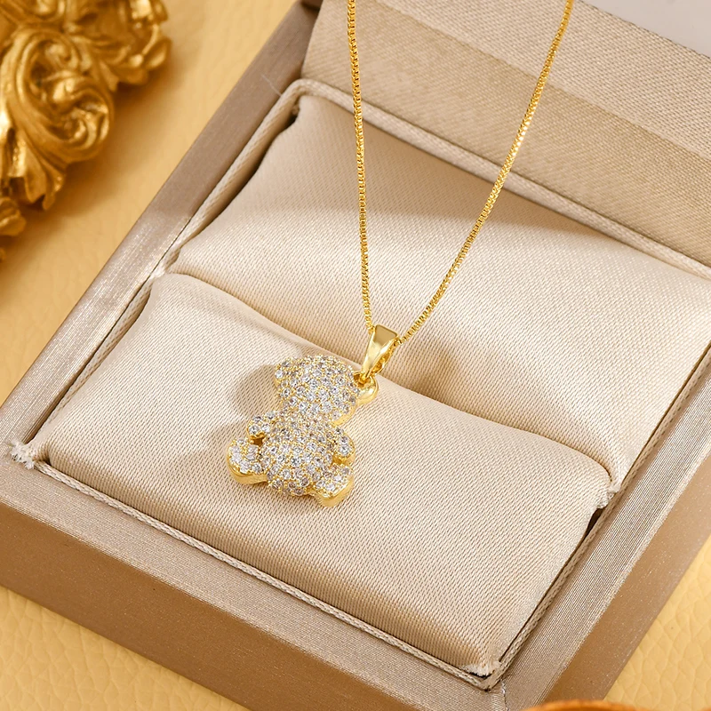 XL62468 Wholesale Cute Bear Shaped Diamond Fashion Pendant Necklace Gold Plated Women Jewelry
XL62468 Wholesale Cute Bear Shaped Diamond Fashion Pendant Necklace Gold Plated Women Jewelry