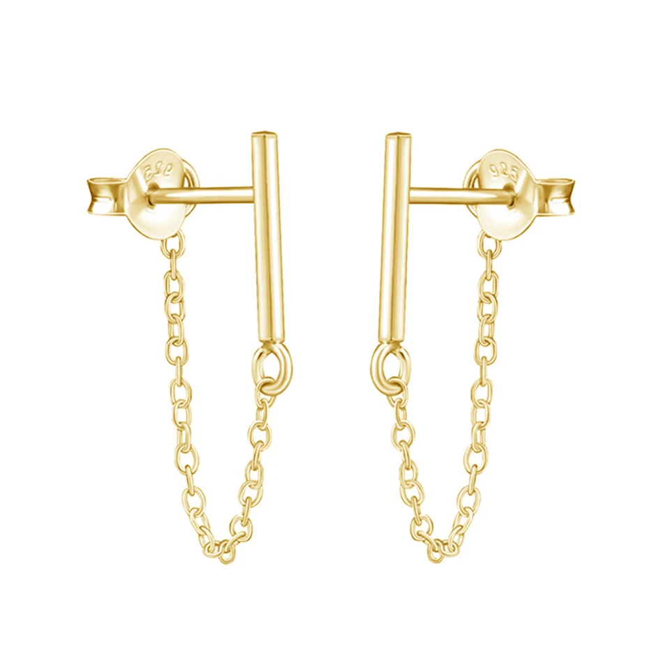 18K Gold Plated Shiny Long Chain Drop Earrings 925 Sterling Silver Long Link Wedding Earrings For Women Fashion Jewelry Gift
18K Gold Plated Shiny Long Chain Drop Earrings 925 Sterling Silver Long Link Wedding Earrings For Women Fashion Jewelry Gift