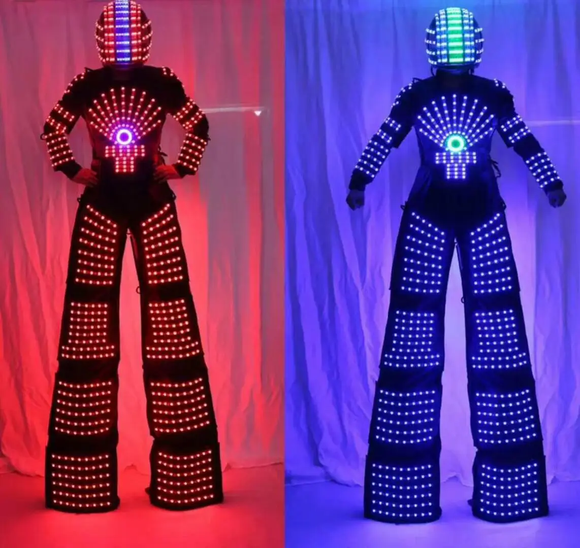 High Quality LED Luminous Clothes Robot Stilts Suit For Performance LED Robot Cosplay Costume Ballroom Show Luminescent Clothes, White light
High Quality LED Luminous Clothes Robot Stilts Suit For Performance LED Robot Cosplay Costume Ballroom Show Luminescent Clothes, White light