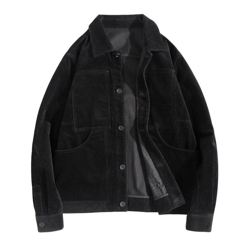 High Quality Outdoor Clothing Corduroy Coat Men's Autumn New Style Black Retro Lapel Jacket, Customized color
High Quality Outdoor Clothing Corduroy Coat Men's Autumn New Style Black Retro Lapel Jacket, Customized color