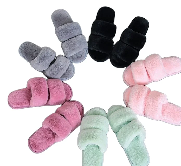 Women Faux Fur Slides Vegan Slippers Open Toe Fluffy House Indoor Slides Women Winter Slippers, Customized color
Women Faux Fur Slides Vegan Slippers Open Toe Fluffy House Indoor Slides Women Winter Slippers, Customized color