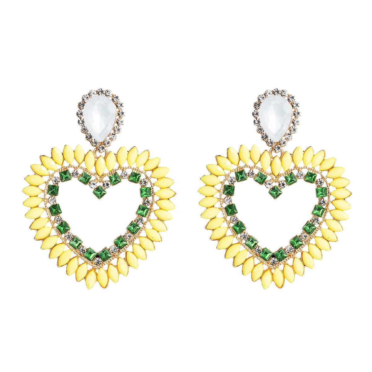 Fashion Exaggerated Personality Hollow Out Acrylic Earrings Ins Hot Heart Shape Love Diamond Yellow Black Earrings
Fashion Exaggerated Personality Hollow Out Acrylic Earrings Ins Hot Heart Shape Love Diamond Yellow Black Earrings