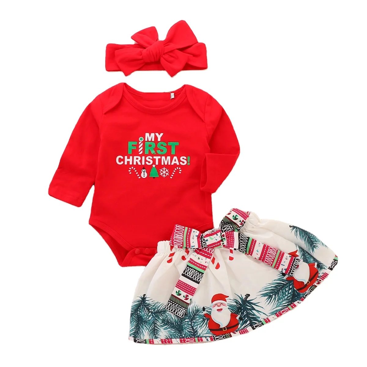 My First Christmas infant romper skirt headband clothing newborn toddler long sleeve outfits 3pcs set baby clothes girl
My First Christmas infant romper skirt headband clothing newborn toddler long sleeve outfits 3pcs set baby clothes girl