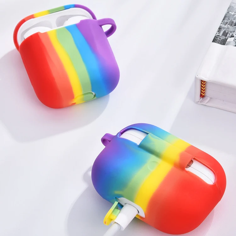 Rainbow colors Case For Airpod 1/2, Colourful Soft Silicone Cover Case For Airpods Pro
Rainbow colors Case For Airpod 1/2, Colourful Soft Silicone Cover Case For Airpods Pro