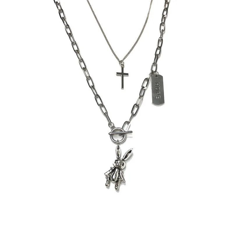 Fashion trend Hip hop movable rabbit alloy pendent necklace Multilayer cross bunny necklace rabbit
Fashion trend Hip hop movable rabbit alloy pendent necklace Multilayer cross bunny necklace rabbit