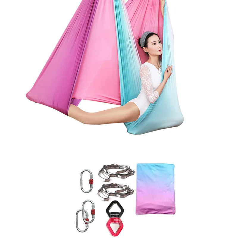 Fitness Ombre Colorful Indoor High Strength 100% Nylon Low Stretch 4 Meter Yoga hammock Set For Acrobatic Fly Dance
Fitness Ombre Colorful Indoor High Strength 100% Nylon Low Stretch 4 Meter Yoga hammock Set For Acrobatic Fly Dance