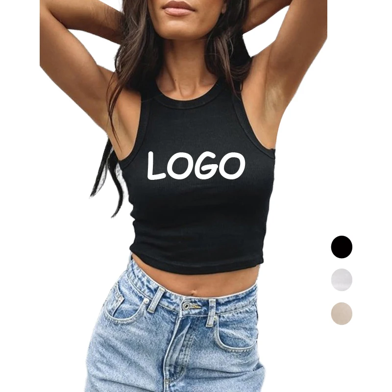 2021 Hot Custom Logo Summer Lady White Black Ribbed Crop Tank Top Womens sleeveless crop top
2021 Hot Custom Logo Summer Lady White Black Ribbed Crop Tank Top Womens sleeveless crop top