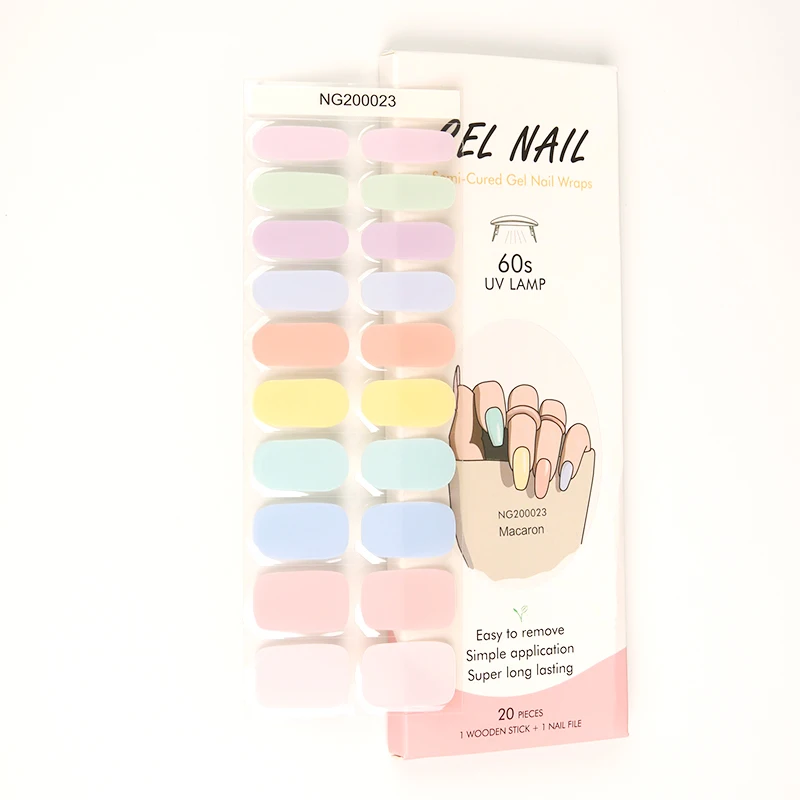 Factory Supply Long Lasting Semi-cured Gel Nail Sticker With The LED Lamp Gel Nail Wraps
Factory Supply Long Lasting Semi-cured Gel Nail Sticker With The LED Lamp Gel Nail Wraps