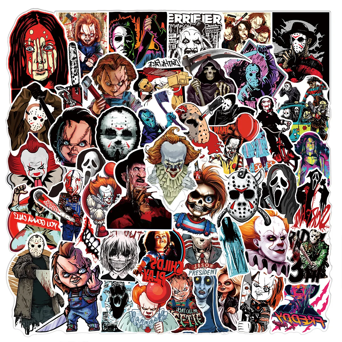Various Horror Movie Merchandise Scary Ghost Graffiti Sticker Maker For Teens Notebook Luggage Laptop
Various Horror Movie Merchandise Scary Ghost Graffiti Sticker Maker For Teens Notebook Luggage Laptop