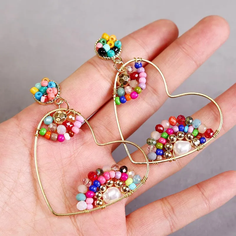 Mgirlshe Fashion Multicolor Glass Beaded Earrings Handmade Beads Earrings for Women Bohemian Earring Hoops Wholesale
Mgirlshe Fashion Multicolor Glass Beaded Earrings Handmade Beads Earrings for Women Bohemian Earring Hoops Wholesale
