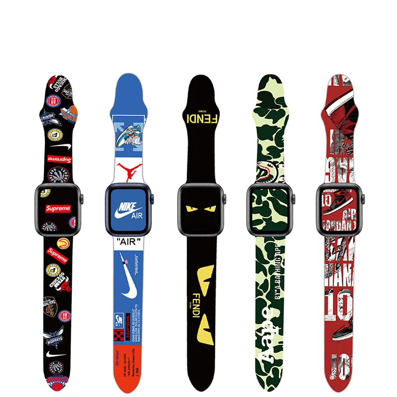 Custom Men Sport Character Silicone Rubber Print For Apple Watch Band For i Watch Series 6 Strap, 20 colors as photo shown
Custom Men Sport Character Silicone Rubber Print For Apple Watch Band For i Watch Series 6 Strap, 20 colors as photo shown